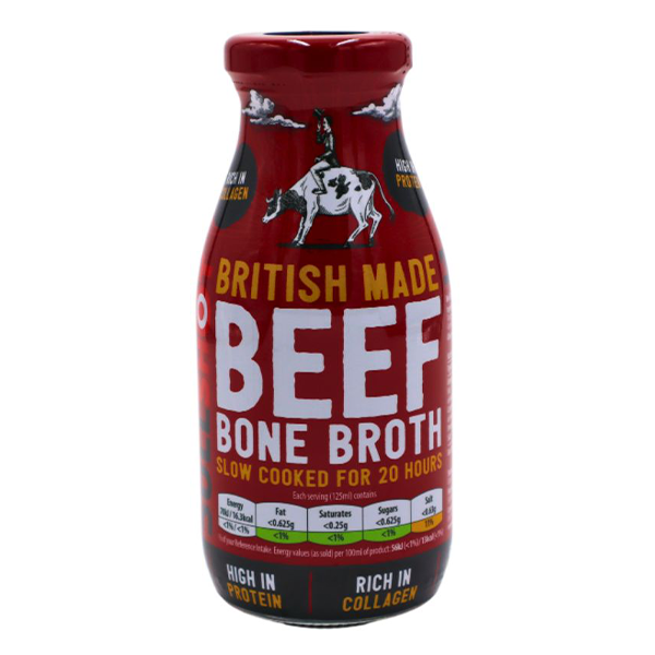Bullshot Beef Bone Broth 12 x 250ml Bottles GRFineFoods